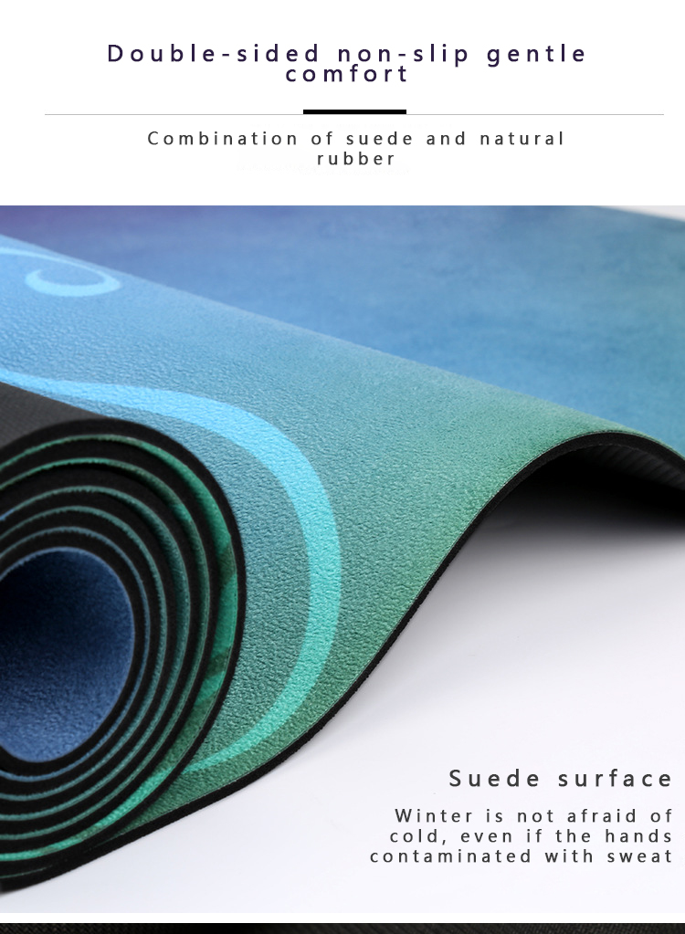 Custom printed travel eco natural rubber yoga mat foldable fabric suede microfiber yoga mat