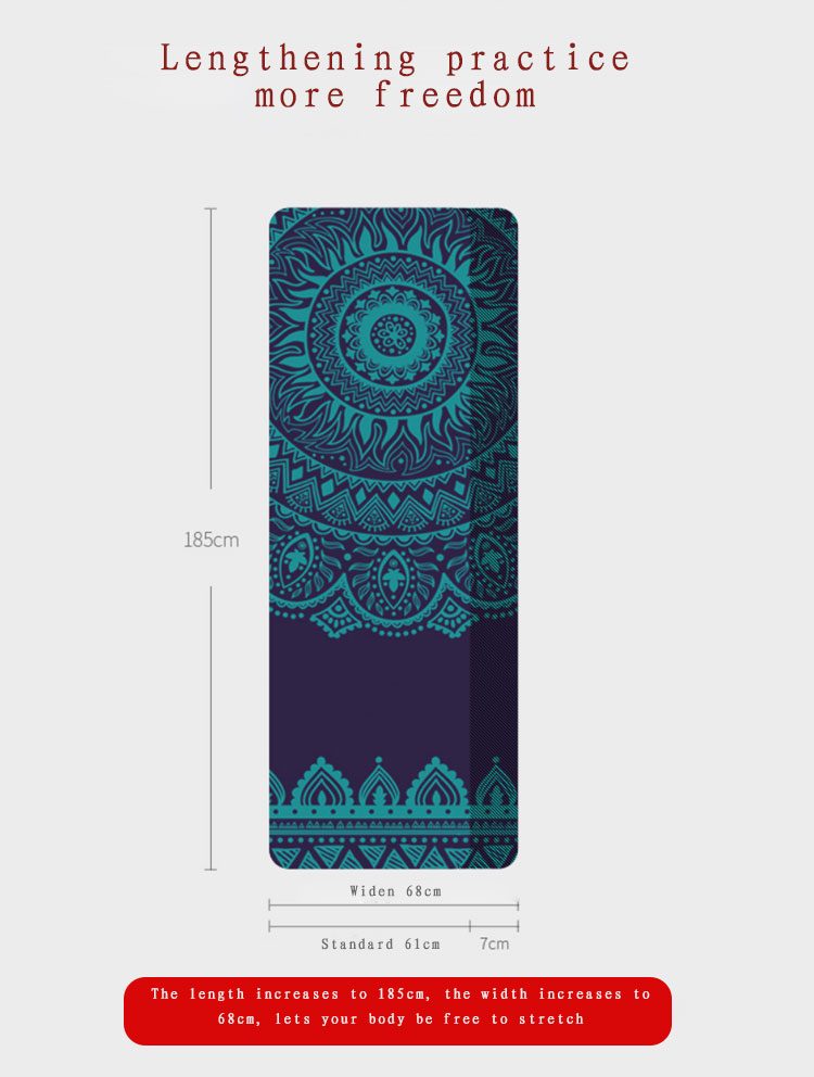 Custom printed travel eco natural rubber yoga mat foldable fabric suede microfiber yoga mat