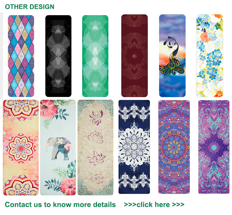 Custom printed travel eco natural rubber yoga mat foldable fabric suede microfiber yoga mat