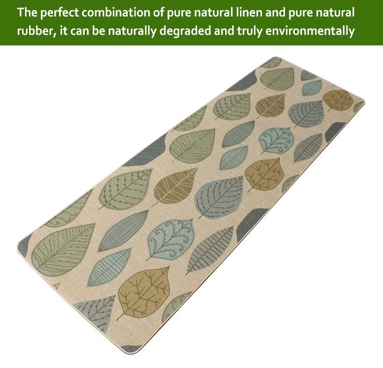Durable Linen Eco Friendly Flax Rubber Yoga Mat